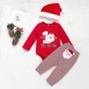 Clothing Sets Christmas Toddler Baby Boys Girl Clothes Suit Long Sleeved RompersPantsHat Year Infant Baby Girls Boys Clothing Set 231130