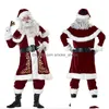 Noel Süslemeleri Veet Erkekler/Kadınlar Noel Baba Kostüm Takım Çift Partisi Noel Toptan Damla Teslimat Ev Bahçesi Festival Supp