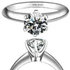 Bröllopsringar Solid 14K White Gold AU585 Ring 15CT Diamond Engagement utmärkt kvalitet varar för alltid 231130