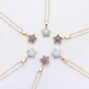 Pentagram Ster Ketting Roze Kristal Chakra Natuursteen Gold Plating Geode Druzy Quartz Hanger Diy Ketting Jewelry270B