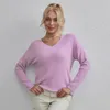 Frauen Pullover 2023 Herbst Und Winter Mode V-ausschnitt Pullover Einfarbig Casual Pullover Großhandel