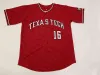 College indossa la maglia da baseball NCAA Texas Tech TTU personalizzata Owen Washburn Josh Jung Jace Cole Stilwell Ty Coleman Andrew Morris Murrell Drew Re