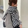 Scarves Thickened Trendy For Girls Imitation Cashmere Plaid Female Korean Long Shawls Women Winter Grid Wraps Knitted