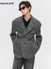 Мужское полушерстяное пальто Mauroicardi, осенне-зимнее теплое свободное стильное элегантное повседневное шерстяное пальто, мужской роскошный элегантный пиджак на одной пуговице 2023 231130