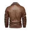 Mens Leather Faux Autumn and Winter Brodery Original Moto Biker Coat Jacket Motorcykelstil Casual varm överrock 231201