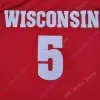 Wisconsin Badgers Basketball Jersey NCAA College King Aleem Ford Trice Brevin Pritzl Walt McGrory Finley Harris Joe Hedstrom Micah Potter