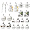 Party Decoration 20/29pcs Christmas Ball Silver Tree Hanging Pendants Home Gifts Year Printed Special-shaped Spheres 2023