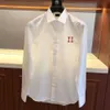 23SS Мужская рубашка Дизайнерская блузя мода с твердым цветом кардиган с длинным рубашкой вышиты