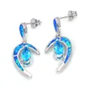 Cała moda detaliczna Niebieskie Fire Opal Kolczyki 925 Biżuteria Sliver EF170831082993