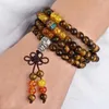 Link Bracelets 6mm 108 Tiger's Eye Stone Beads Wrist Mala Bracelet Tibetan Buddhist Prayer For Men Women Jewelry