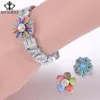 Braccialetti con ciondoli RoyalBeier 5 pz / lotto Est Design 18mm Bracciale con bottone a pressione Acciaio inossidabile Amore Fiori Charms Fai da te per le donne SZ0563165t