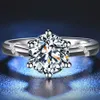 Boeycjr 925 prata 0 5ct 1ct 2ct f cor moissanite vvs noivado anel de diamante de casamento com certificado nacional para mulheres 201112318s