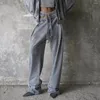 Pantalons pour femmes Design original 2023 Hiver Harem Femmes Hip Hop Surdimensionné Pantalon de survêtement High Street Double Ceinture Pantalon de sport