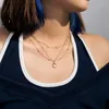 Chains Love Lock Necklace Female Retro Personality Hip-hop Black White Shell Two Wearing Heart-shaped
