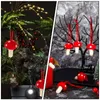 Figurine decorative Ornamento di funghi della fattoria Ciondolo per albero di Natale Tag in legno Abbellimento appeso