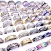 Trouwringen 100 stks/partij dames roestvrijstalen ringen voor mannen mode-sieraden paar cadeau trouwringen groothandel veel ringvinger maat 17-21 mm 231201