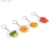 Keychains Lanyards New Food Key Chains Grilled Chicken Bok Choy Abalone Keychain Car Key Ring Backpack Mini Charm Fun Jewelry Gifts R231201