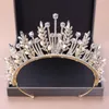 KMVEXO Baroque luxe mariée cristal feuille couronnes princesse reine Pageant bal perle voile diadèmes bandeau mariage cheveux accessoires T236q