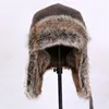 Traper Hats Men Winter Caps Lei Feng Hat Womens Pilot Bomber Faux Fur Skórzowa czapka śniegowa z ucha klapy wiatroodporne ciepło 231130