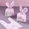 Confezione regalo 50 pezzi Sacchetti per orecchie di coniglio Cartone di plastica Biscotti Caramelle per Pasqua Festa Cottura Snack Forniture per imballaggio Regali per bambini Ragazzo Ragazza 231130