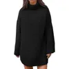 Maglione da donna collo alto caldo pullover spesso maglione allentato a maniche lunghe 1c