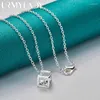 Hängen Urmylady 925 Sterling Silver Square Zircon 16/18/20/22/24/26/28/30 Inch Pendant Necklace For Women Wedding Party Fashion Jewelry