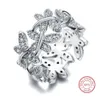 Victoria Wieck Funkelnder Schmuck, luxuriös, 100 % reines 925er-Sterlingsilber, niedlicher Schmetterling, weißer Saphir, Damen-Hochzeitsblume, Ban274r