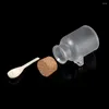 Storage Bottles Refillable Frosted Seal Jar With Wooden Spoon Bath Salt Bottle Soft Cork Stopper Empty Travel Containers 100-500g