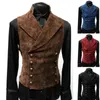 Gilet da uomo Colletto in piedi Gilet doppio petto Giacca in pelle alla moda Velluto Gentleman Top senza maniche 231130