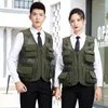 Men's Vests Reflective Advertising Hollow Mesh Breathable Vest Multi Pockets Volunteer Quick Dry Working Men Workwear For Tools