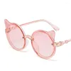 Lunettes de soleil dessin animé enfants filles marque oeil de chat enfants lunettes garçons UV400 lentille bébé soleil mignon lunettes nuances pilote lunettes