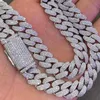 12 -миллиметровое 3 -й VVS Moissanite Cunded Miami Cuban Link Chain 925 Серебряное серебряное серебро Moissanite Iced Out кубинская цепь341H