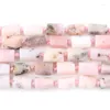 Loose Gemstones 8X11mm Natural Pink Opal Cylindrical Stone Beads For Jewelry Making Needlework DIY Wowen Bracelets Necklace 7.5 Inch Arrival