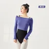 Stage Wear Winter Profession Ballet Dance Sweater For Women's One-line Collar Adult Modern Practice Jacket Clothing