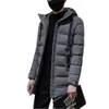 Men's Jackets Down Coats Casual Fashion Solid Color Slim Hooded Zip Up Long Thick Warm Men Winter 231201