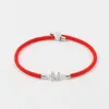 Charm Bracelets 2023 Classic Pave Zirconia A-Z Letter Initial Bracelet Women Adjustable Colorful Rope For Jewelry Gift