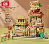 Świąteczne zabawki zapasy los budynków widok miasto scena cytrynowa herbata sklep detaliczny architektury architektury