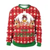 Женские свитера Уродливый рождественский свитер Санта-Клаус с принтом Свободный свитер со снежинками Пуловер унисекс Осенне-зимние блузки Рождественская одежда 231130