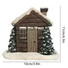 Decorative Objects Figurines Log Cabin Incense Rustic Christmas Chimney Hut Incense Cone with 2 Incense Resin Statue Ornament 231130