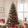 Искусственная рождественская елка BALEINE, рождественские елочные украшения, простая сборка, хранение, металлическое складное основание на петлях (6,5 футов, со светодиодной подсветкой)