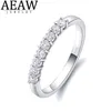 AEAW 14k or blanc 0 25ctw 2mm DF coupe ronde fiançailles mariage Moissanite laboratoire cultivé diamant bague pour femmes Y0122257M