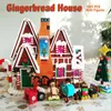 Julleksakstillbehör i lager Kompatibelt 10293 10267 Santa's Visit Gingerbread House Building Blocks Set Bricks DIY MOC Display Christmas Gift Toys 231129