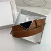 All-Match Letter Smooth Buckle 3.0 cm Belt Men's Simple Casual Men's Leather Belt Factory Wholesale