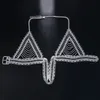 Otros accesorios de moda Stonefans Cinturón de diamantes de imitación completo Sujetador de cristal Cadena superior Halter Cuello Pecho Arnés de cadena para mujeres Goth Hollow Out Bikini Regalo de fiesta 231201