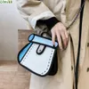 Akşam çantaları 2023 karikatür animasyon 2d çizim crossbody çanta 3D tarzı patchwork sling moda küçük kek omuz gündelik satchel 231130