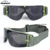 Lunettes extérieures X800 Lunettes militaires 3 lentilles Lunettes de soleil tactiques de l'armée Paintball Airsoft Chasse Combat Randonnée Lunettes 231201