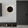 Applique murale nordique minimaliste LED circulaire tactile chambre chevet couloir escalier lumière à induction éclipse solaire