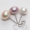 7-8mm المياه العذبة لؤلؤة eearrings stud 925 Silver Pearl أقراط ذات جودة جيدة 4 ألوان للاختيار 246H