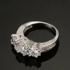 Fashionable 3 25ct 14K White Gold -plated diamond creative Engagement Ring243e