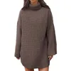 Maglione da donna collo alto caldo pullover spesso maglione allentato a maniche lunghe 1c